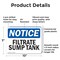 Signmission Filtrate Sump Tank, 10 in W x Rectangle, Plastic OS-2PACK-NS-P-710-L-12505 - alternate 6